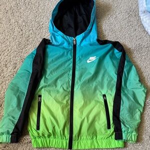 Nike Kids Gradient Green and Black Raincoat